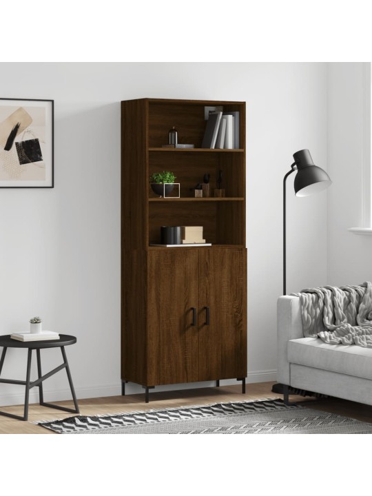 Kaappi ruskea tammi 69,5x34x180 cm tekninen puu