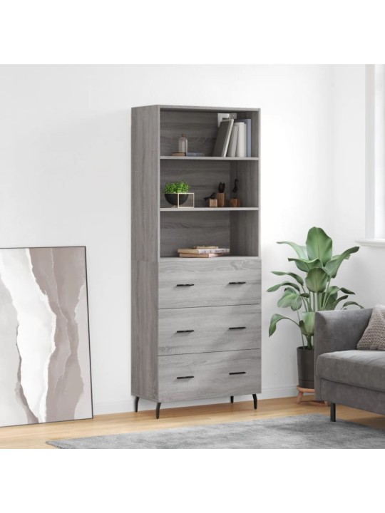 Kaappi harmaa sonoma 69,5x34x180 cm tekninen puu