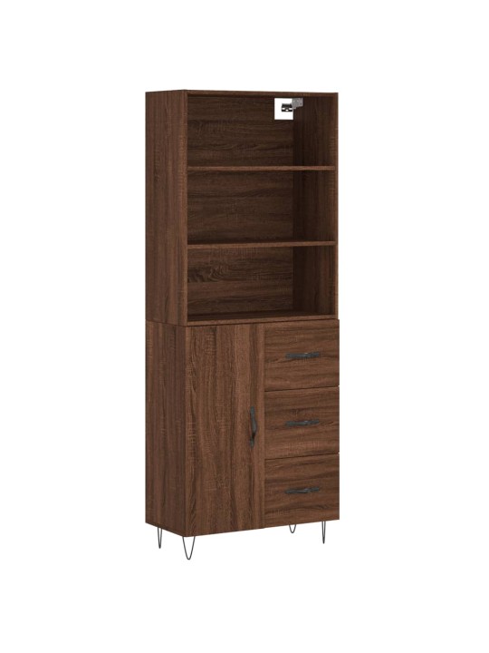 Kaappi ruskea tammi 69,5x34x180 cm tekninen puu