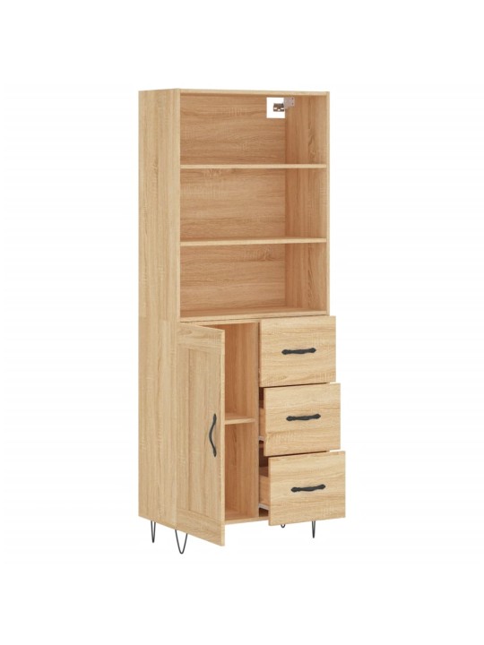 Kaappi sonoma tammi 69,5x34x180 cm tekninen puu