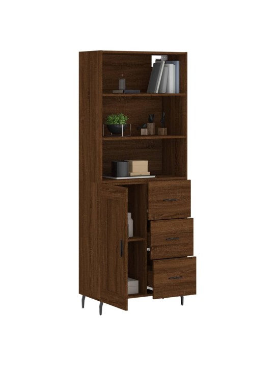 Kaappi ruskea tammi 69,5x34x180 cm tekninen puu
