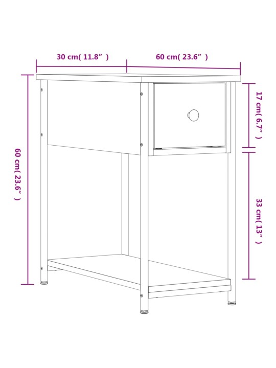 Yöpöydät 2 kpl musta 30x60x60 cm tekninen puu