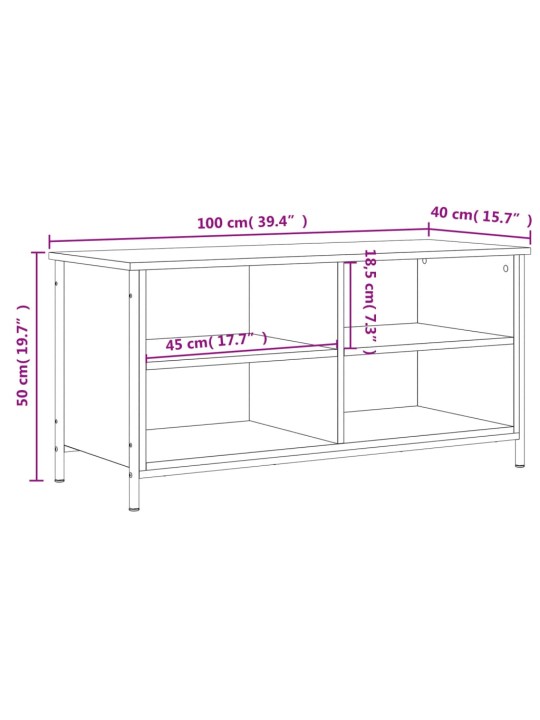 TV-taso musta 100x40x50 cm tekninen puu