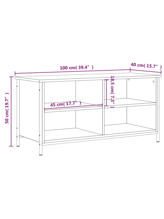 TV-taso Sonoma-tammi 100x40x50 cm tekninen puu