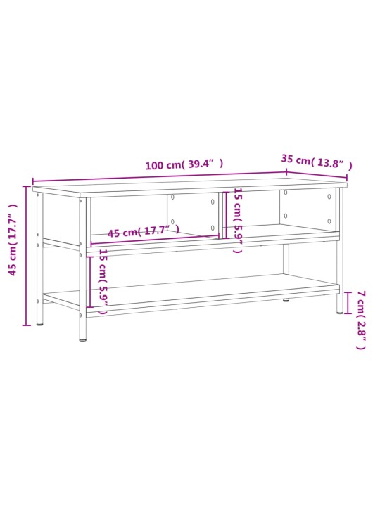 TV-taso musta 100x35x45 cm tekninen puu