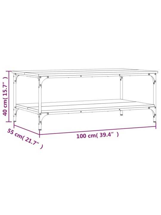 Sohvapöytä musta 100x55x40 cm tekninen puu