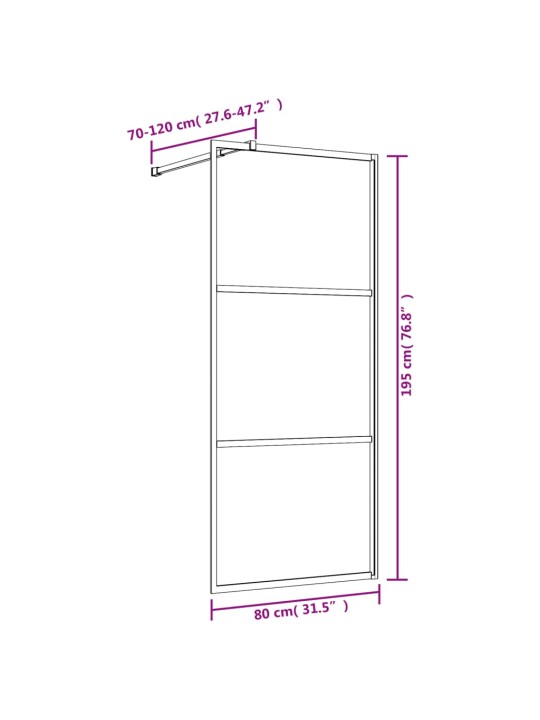 Walk-in suihkun seinäke kirkas ESG-lasi punainen 80x195 cm