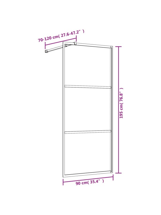 Walk-in suihkun seinäke kirkas ESG-lasi punainen 90x195 cm