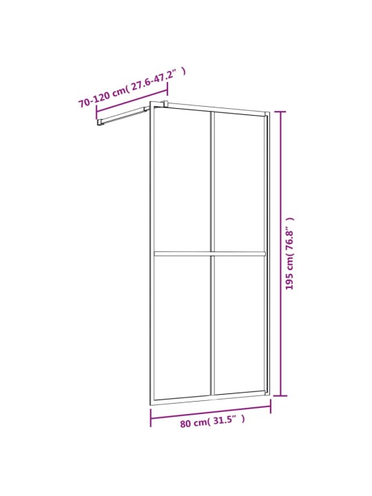 Walk-in suihkun seinäke kirkas ESG-lasi punainen 80x195 cm