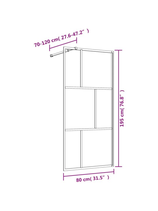 Walk-in suihkun seinäke kirkas ESG-lasi punainen 80x195 cm