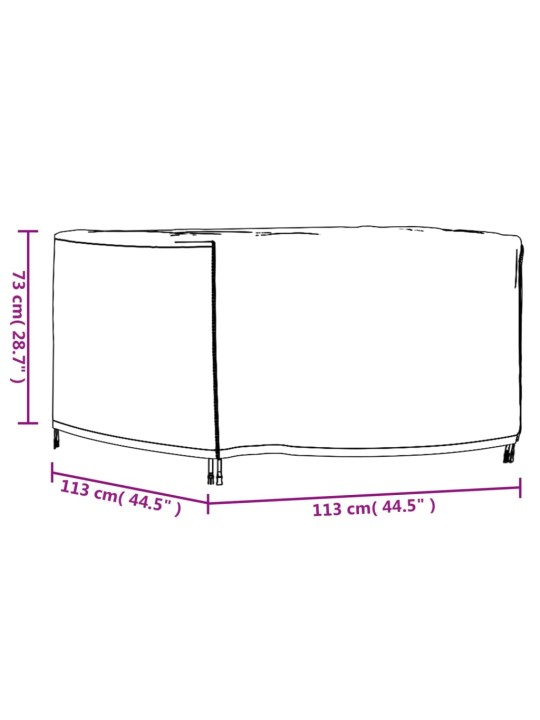 Puutarhakalusteiden suoja musta 113x113x73 cm vedenkestävä 420D