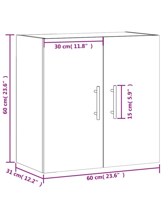 Seinäkaappi musta 60x31x60 cm tekninen puu