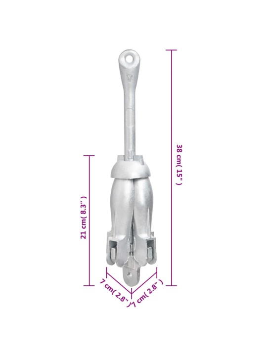 Taitettava ankkuri hopea 2,5 kg takorauta