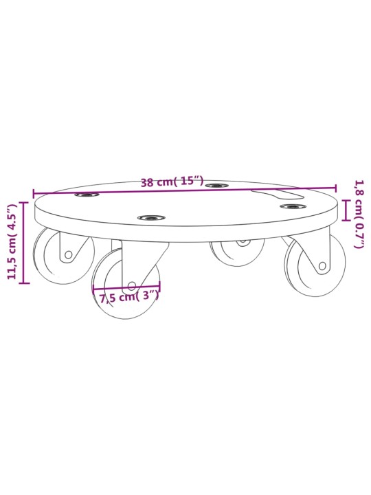 Kuljetusalustat 2 kpl pyöreä Ø38x11,5 cm