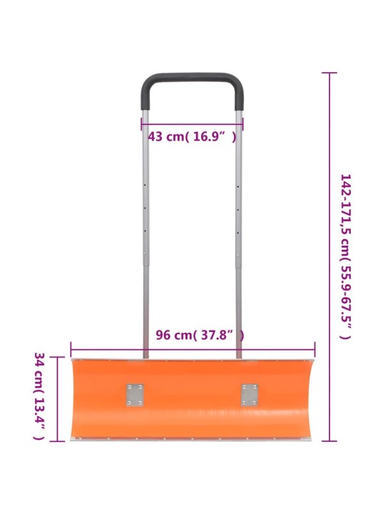 Lumikola jatkovarrella oranssi 96 cm teräksinen aura