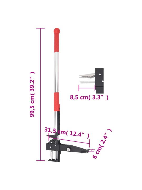 Rikkaruohorauta punainen/hopea 99,5 cm anodisoitu alumiini