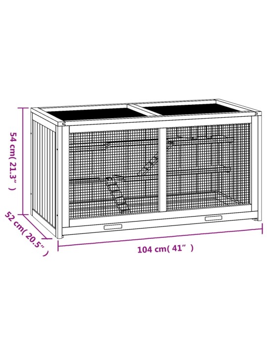 Hamsterin häkki 104x52x54 cm täysi kuusi