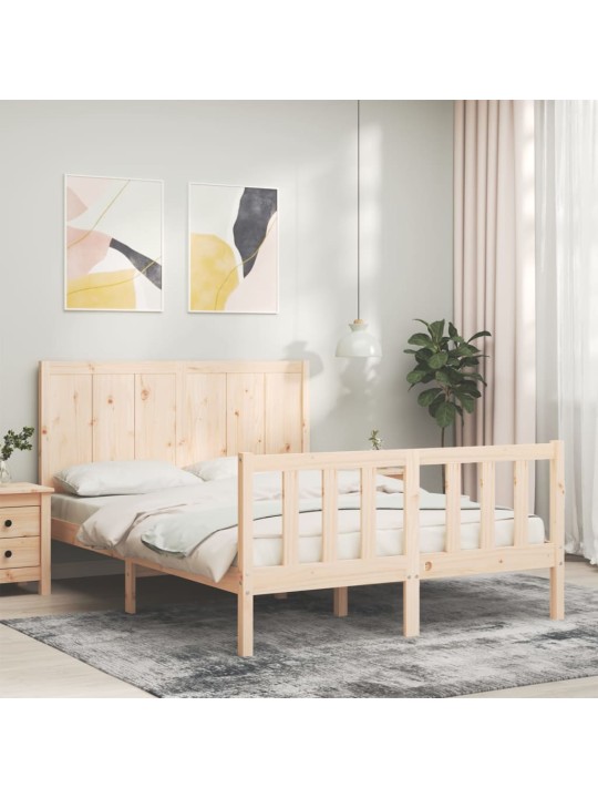Sängynrunko päädyllä 120x200 cm täysi puu