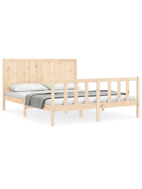 Sängynrunko päädyllä king size täysi puu