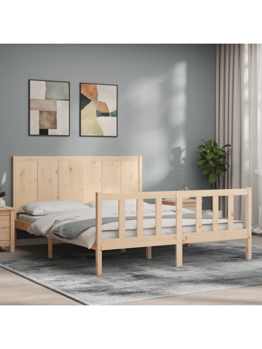 Sängynrunko päädyllä king size täysi puu