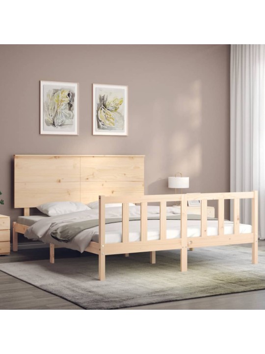 Sängynrunko päädyllä king size täysi puu
