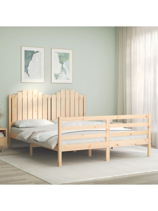 Sängynrunko päädyllä 160x200 cm täysi mänty