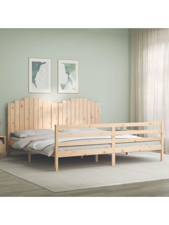 Sängynrunko päädyllä 200x200 cm täysi puu
