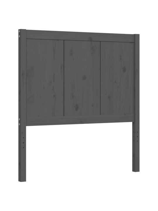 Sängynrunko päädyllä harmaa 90x200 cm täysi puu