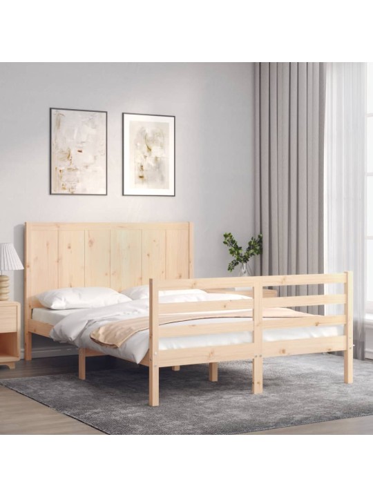 Sängynrunko päädyllä 140x200 cm täysi puu