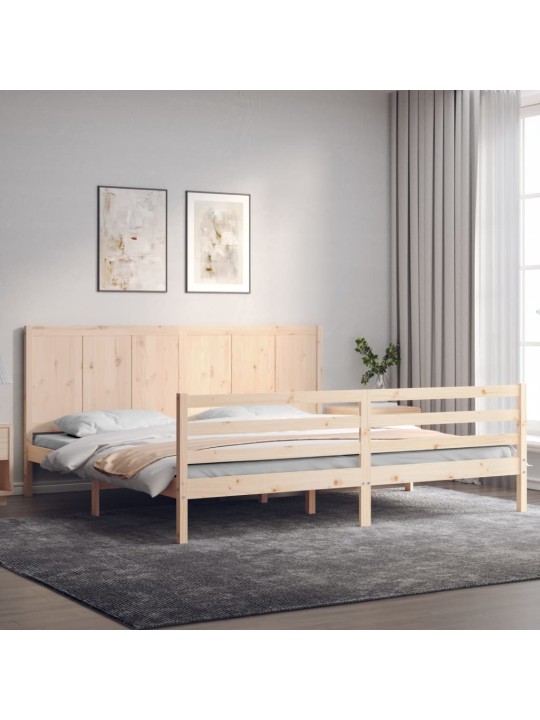 Sängynrunko päädyllä 200x200 cm täysi puu