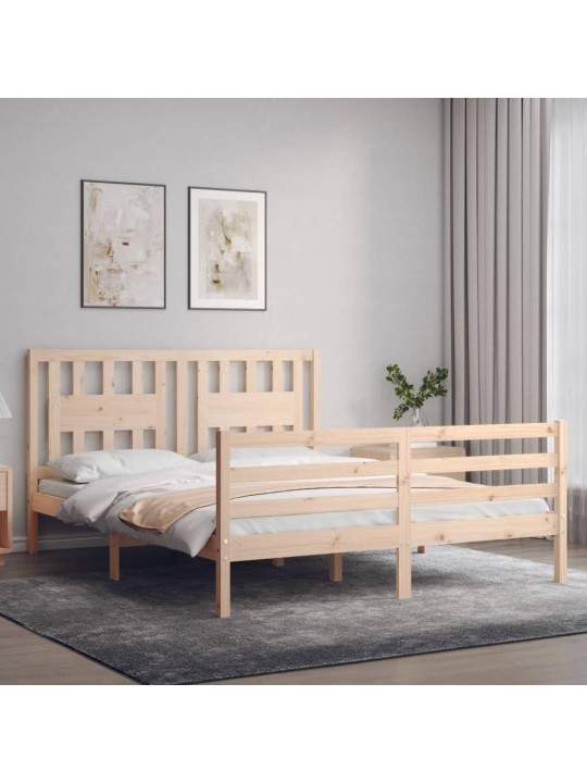 Sängynrunko päädyllä 160x200 cm täysi mänty