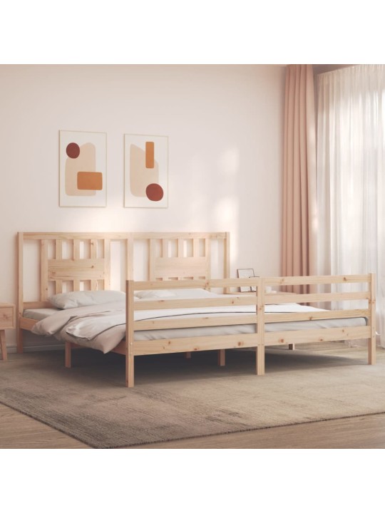 Sängynrunko päädyllä Super King Size täysi puu
