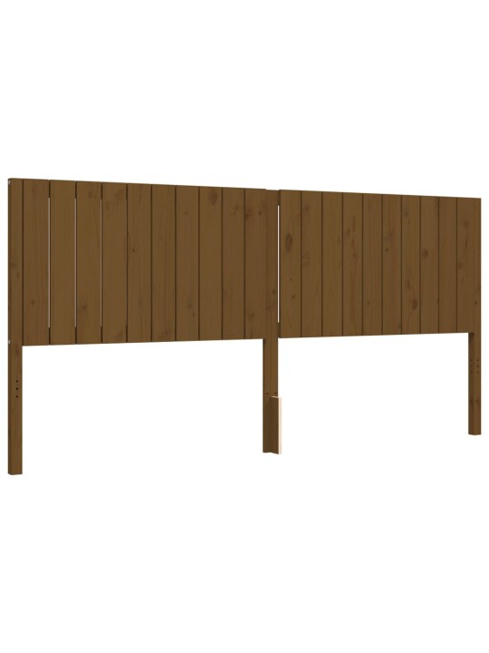 Sängynrunko päädyllä hunajanruskea 200x200 cm täysi puu
