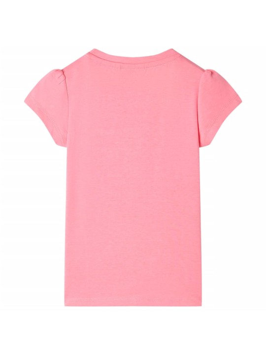 Lasten T-paita neonpinkki 116