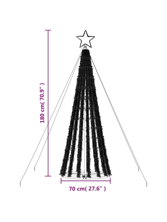 Joulukuusi kartio 275 kylmän valkoista LED-valoa 180 cm