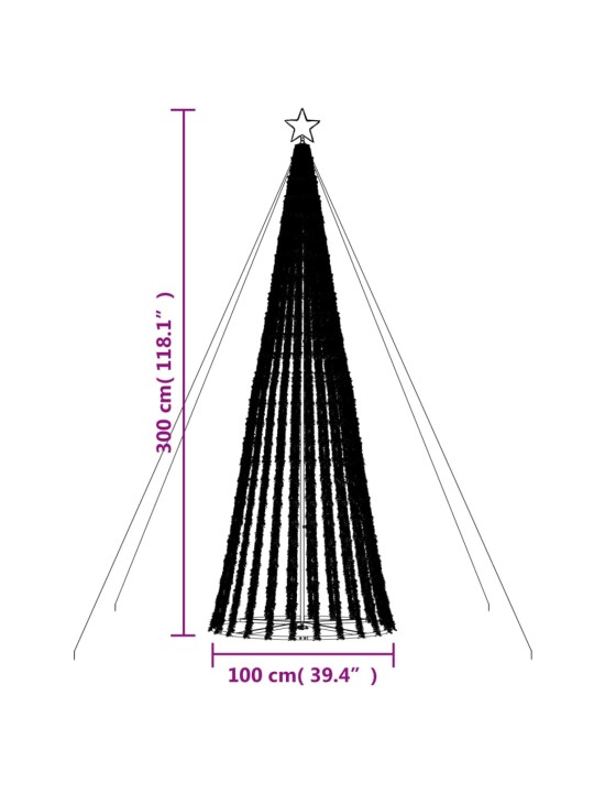 Joulukuusi kartio 688 sinistä LED-valoa 300 cm