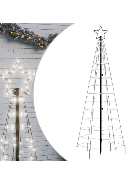 Joulukuusi piikeillä 220 kylmän valkoista LED-valoa 180 cm