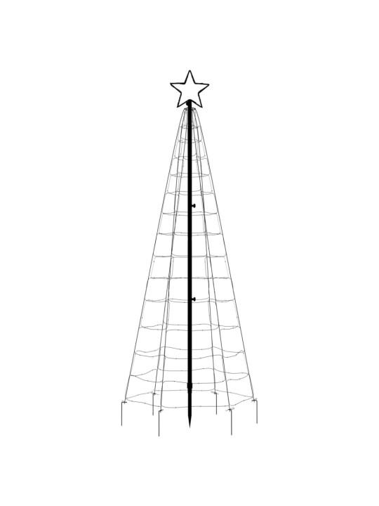 Joulukuusi piikeillä 220 kylmän valkoista LED-valoa 180 cm