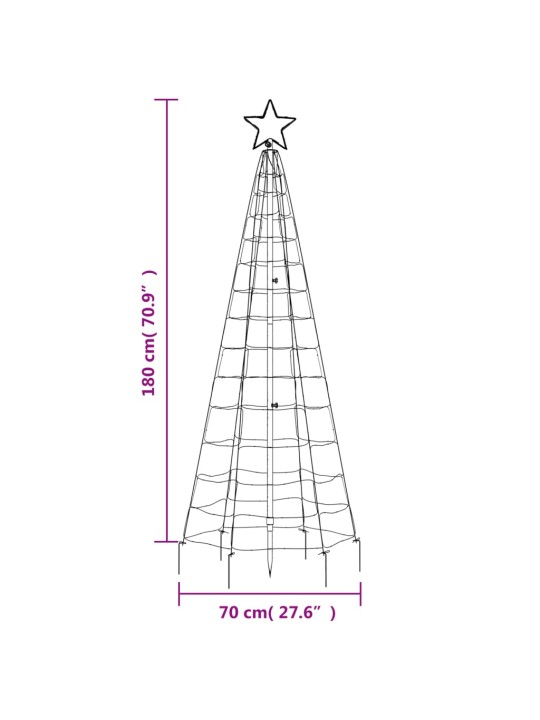 Joulukuusi piikeillä 220 kylmän valkoista LED-valoa 180 cm