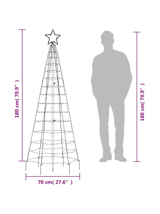Led joulukuusi piikeillä 220 värikästä led-valoa 180 cm