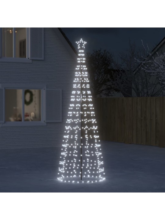 Joulukuusi piikeillä 570 kylmän valkoista LED-valoa 300 cm