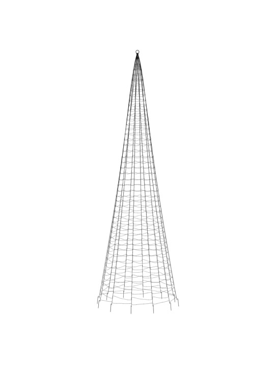 Joulukuusivalo lipputankoon 1534 kylmän valk. LED-valoa 500 cm