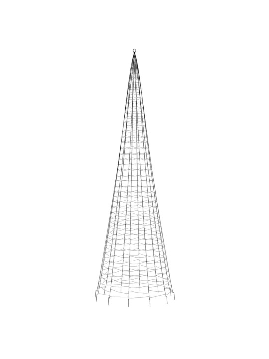 Joulukuusivalo lipputankoon 1534 sinistä LED-valoa 500 cm