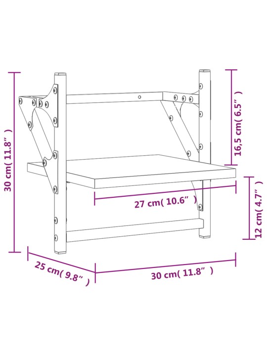 Seinähyllyt tangoilla 2 kpl savutammi 30x25x30 cm