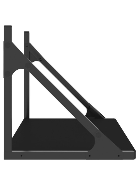 Seinähyllyt 2 kpl musta 60x25x25,5 cm tekninen puu