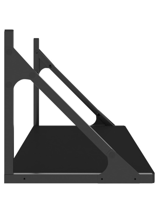 Seinähyllyt 2 kpl musta 80x25x25,5 cm tekninen puu