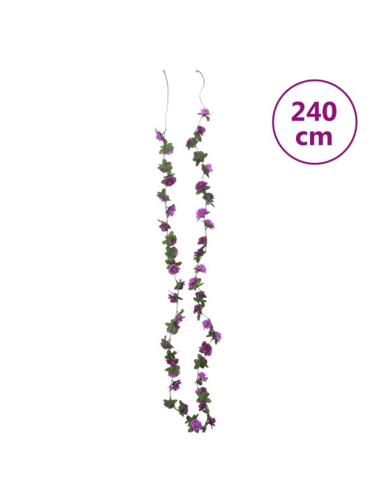 Joulun kukkaseppeleet 6 kpl vaalea violetti 240 cm