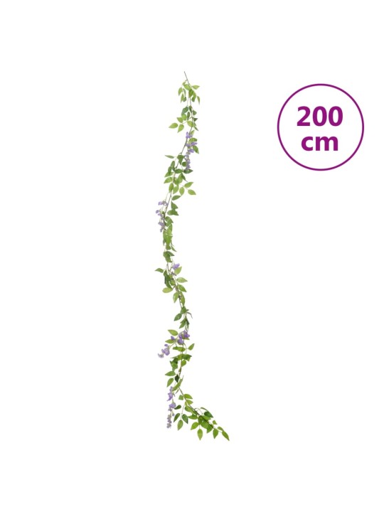 Joulun kukkaseppeleet 6 kpl violetti 200 cm