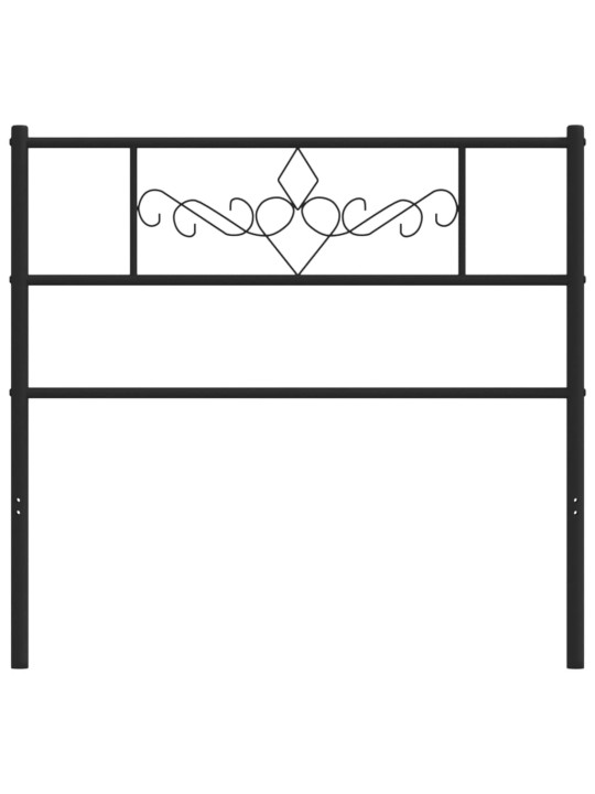 Metallinen sängynpääty musta 75 cm