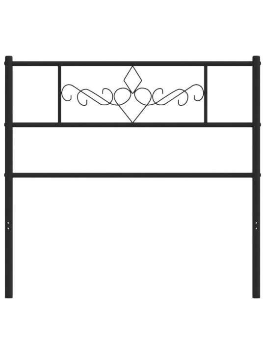 Metallinen sängynpääty musta 80 cm